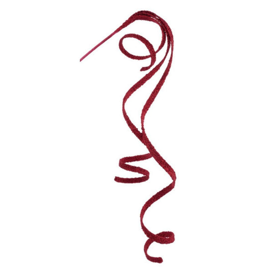 Red Glitter Bead Curly Spray - My Christmas