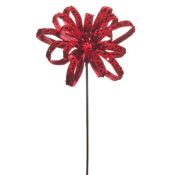 Red Glitter Bow Pick - My Christmas