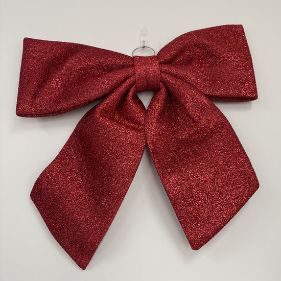 Red Glitter Bow with Loop - My Christmas