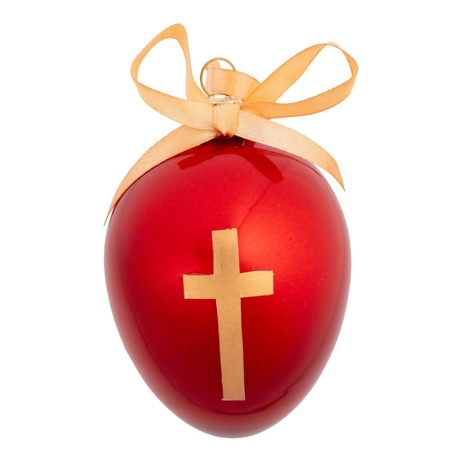 Red Gloss Egg Cross Hanging - Assorted Sizes - My Christmas
