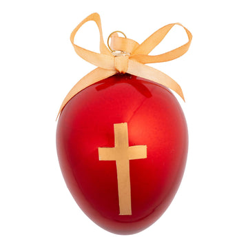 Red Gloss Egg Cross Hanging - Assorted Sizes - My Christmas