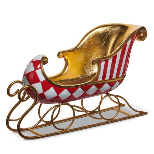 Red Gold And White Patterned Sleigh - My Christmas