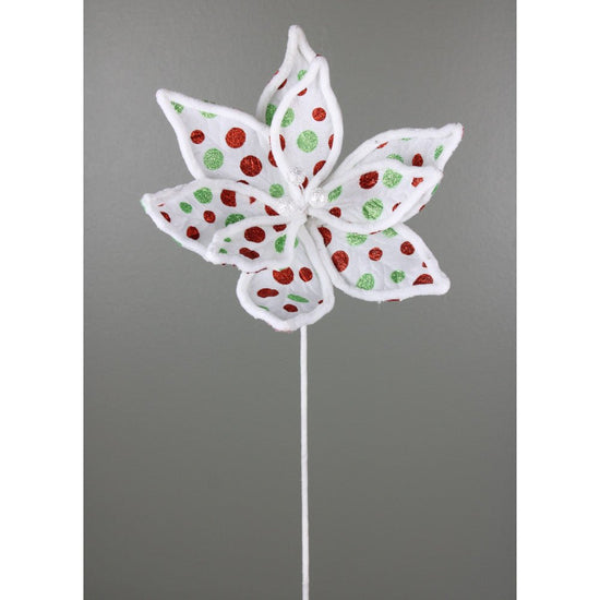 Red, Green and White Polka Dot Poinsettia - My Christmas