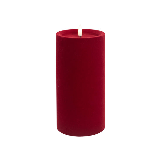 Red Luxe Velvet LED Candle - My Christmas