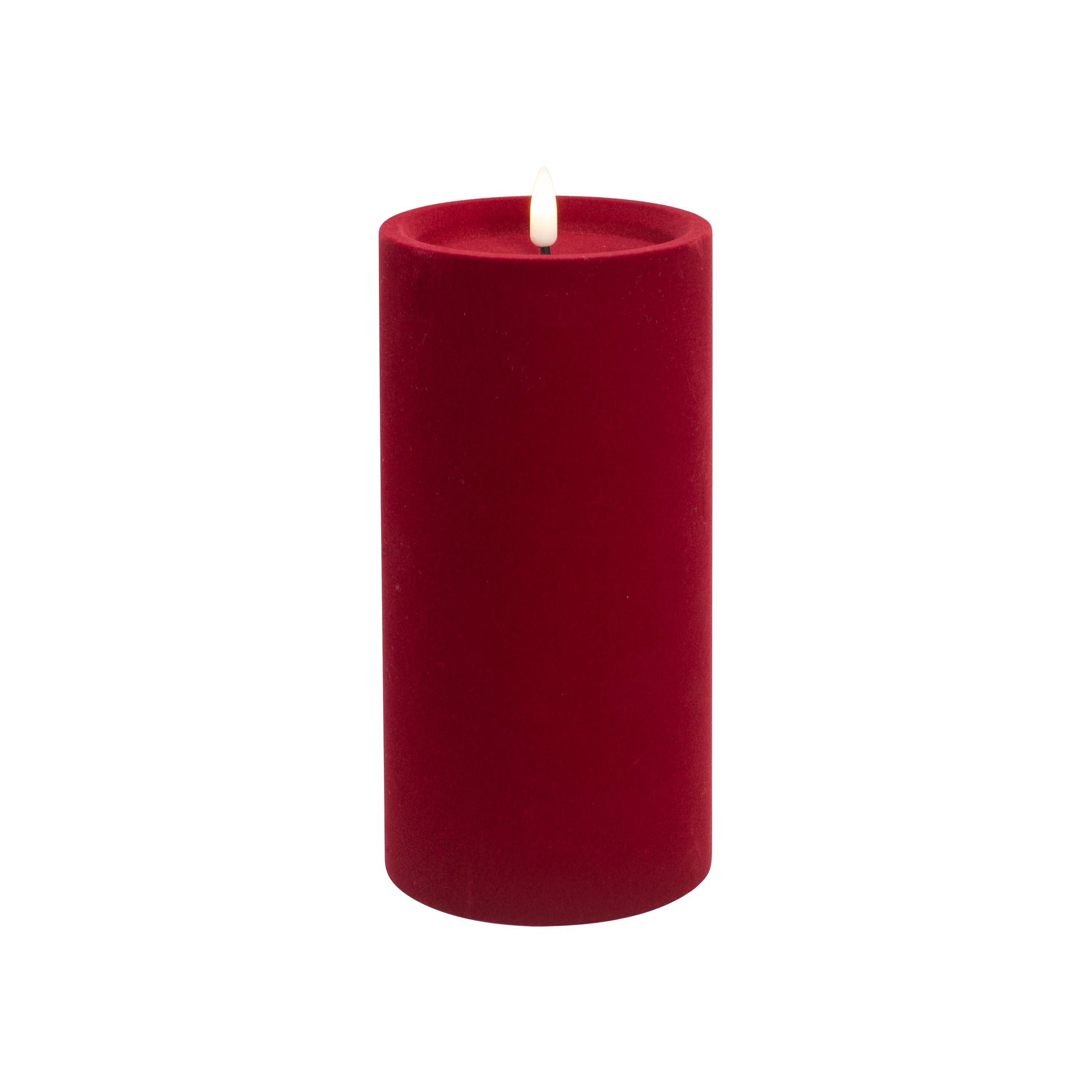 Red Luxe Velvet LED Candle - My Christmas