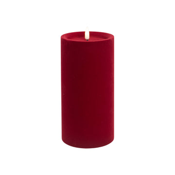 Red Luxe Velvet LED Candle - My Christmas