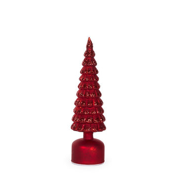 Red Mercury Glass Rotating LED Tree - 33cm - My Christmas