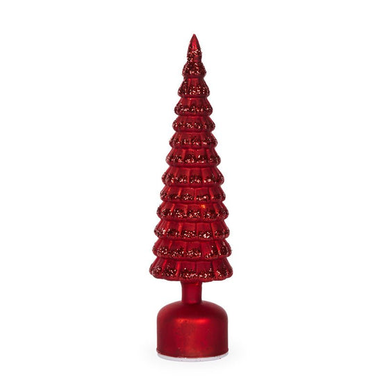Red Mercury Glass Rotating LED Tree - 41cm - My Christmas