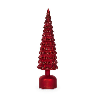 Red Mercury Glass Rotating LED Tree - 41cm - My Christmas