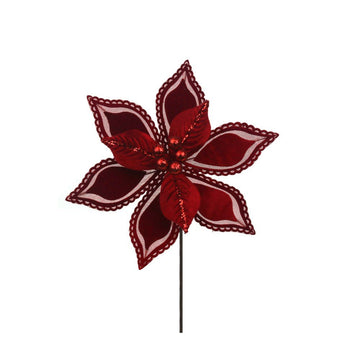 Red Mesh Poinsettia - My Christmas