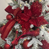 Red Metallic Dupion Duchess with Red Jewel Center Ribbon - My Christmas