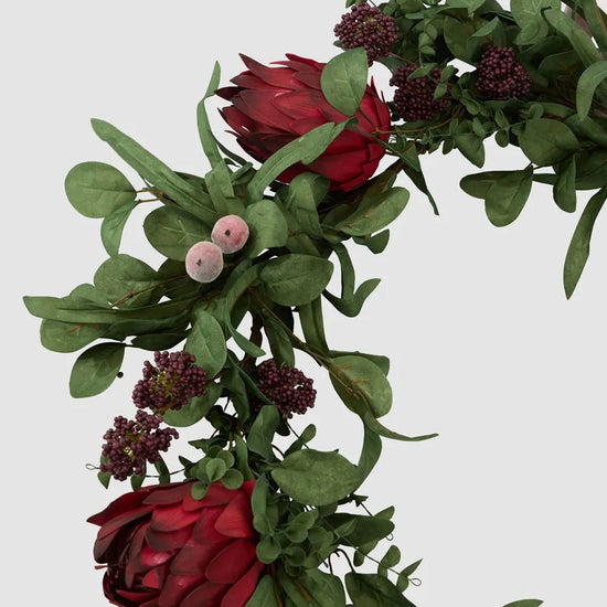 Red Mixed Native Protea Garland - My Christmas