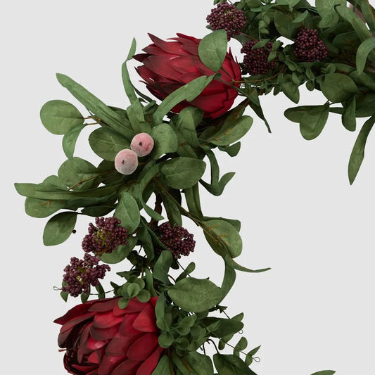 Red Mixed Native Protea Garland - My Christmas
