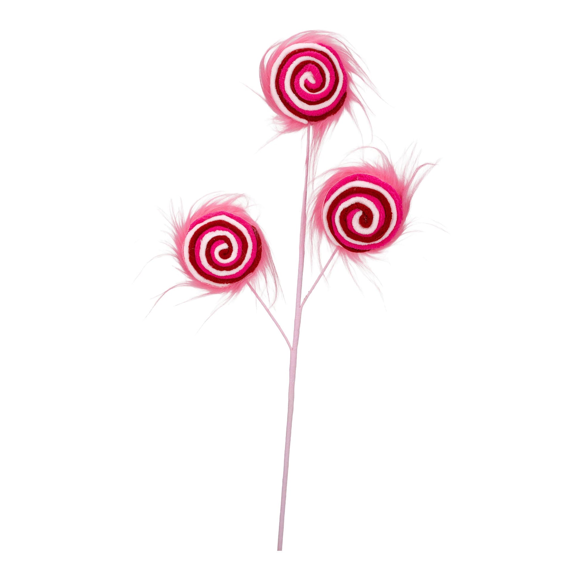 Red Pink Fluffy Swirl Spray - My Christmas