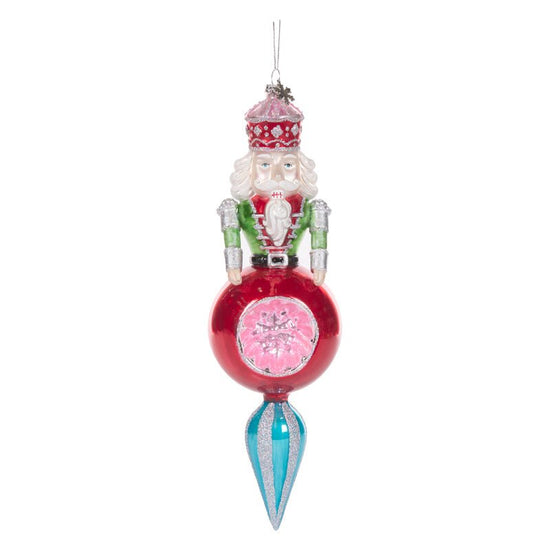 Red Retro Nutcracker Finial - My Christmas