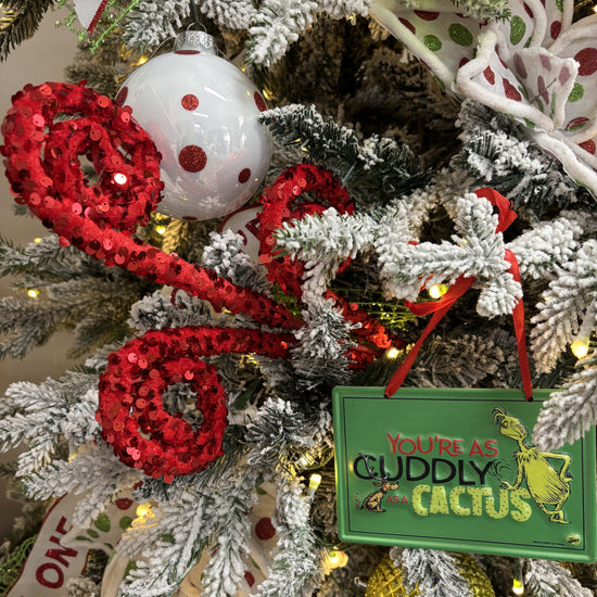 Red Sequin Swirl Spray - My Christmas