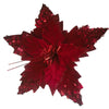 Red Sequined Poinsettia with Clip - My Christmas