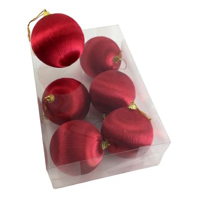 Red Silk Bauble - Box of 6 - My Christmas