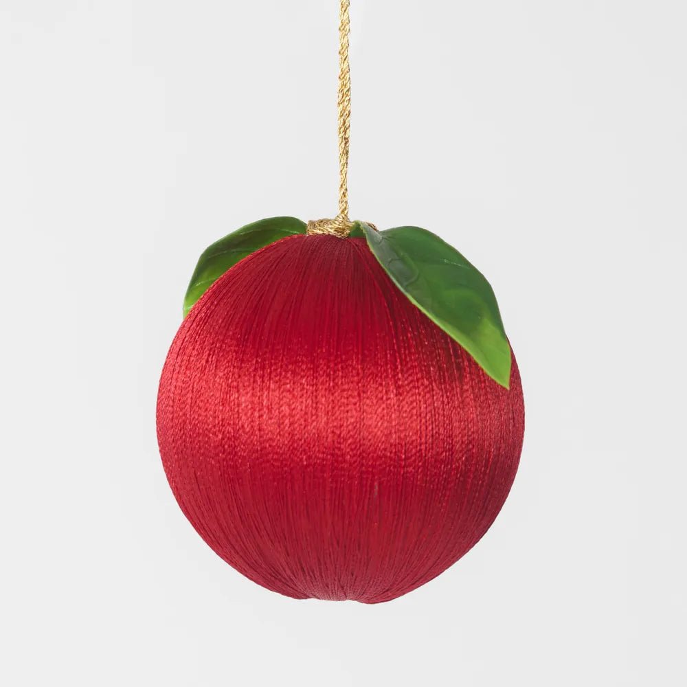 Red Silk Fruit Bauble - My Christmas