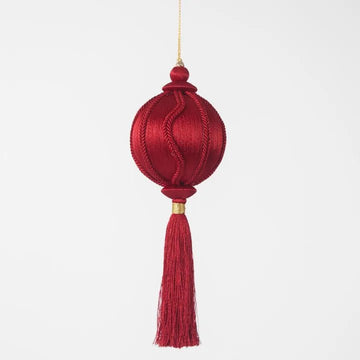 Red Silk Tassel Bauble - My Christmas
