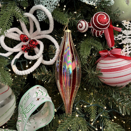 Red Sleek Long Drop Ornament - My Christmas