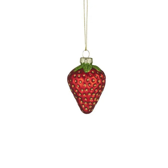 Red Strawberry Glass Ornament - My Christmas