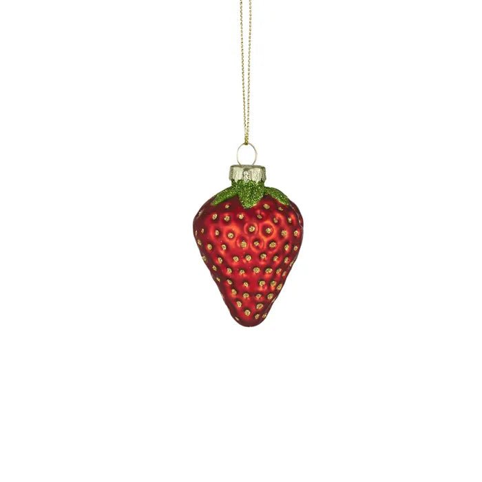 Red Strawberry Glass Ornament - My Christmas