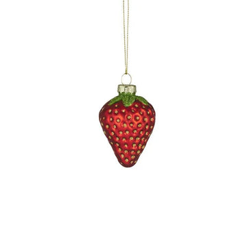 Red Strawberry Glass Ornament - My Christmas