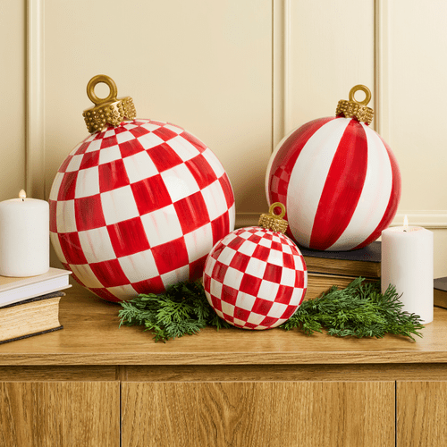 Red Stripe Medium Tabletop Ornament - My Christmas