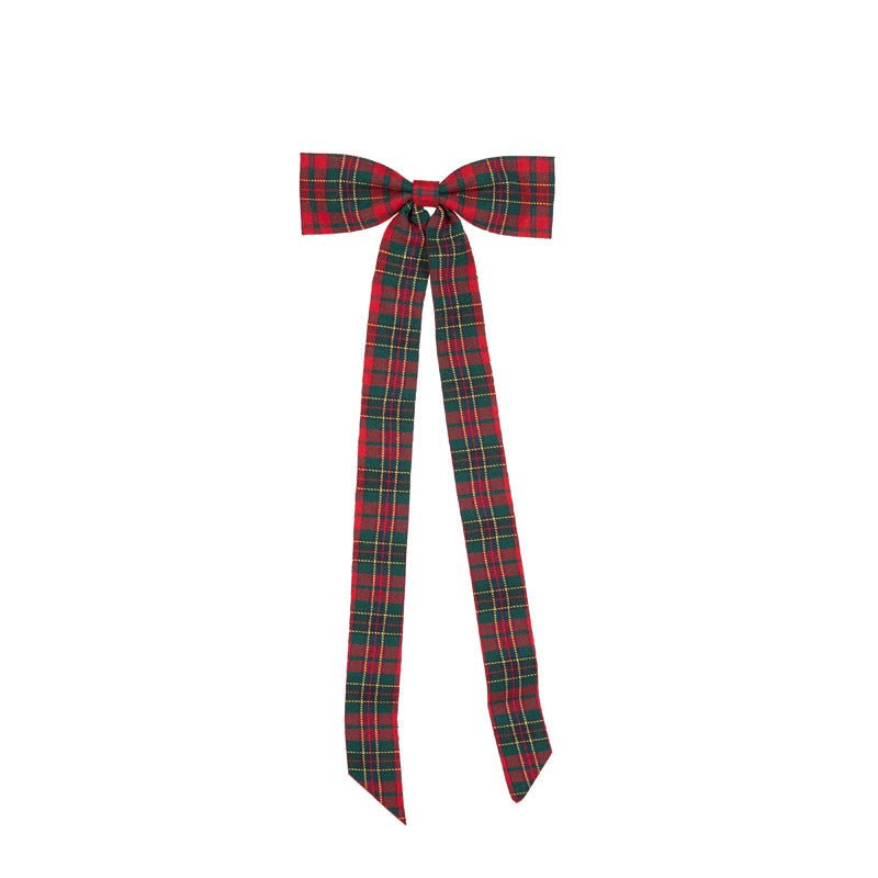 Red Tartan Elongated Bow - My Christmas