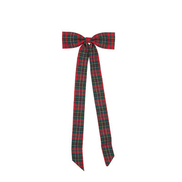 Red Tartan Elongated Bow - My Christmas