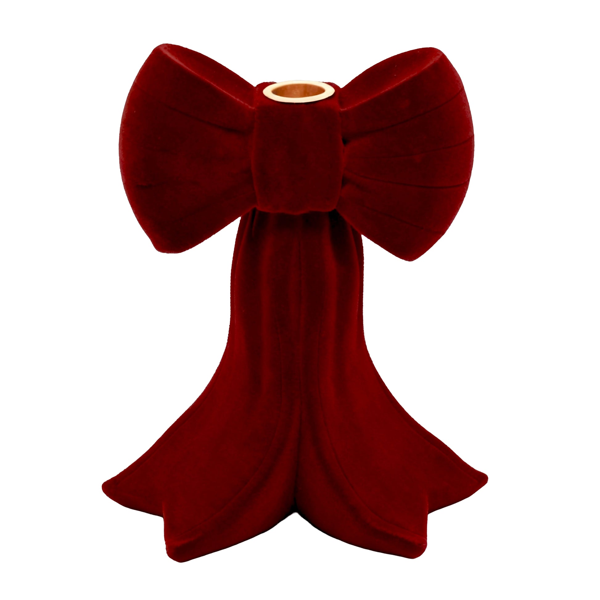 Red Velvet Bow Candle Holder - Large - My Christmas