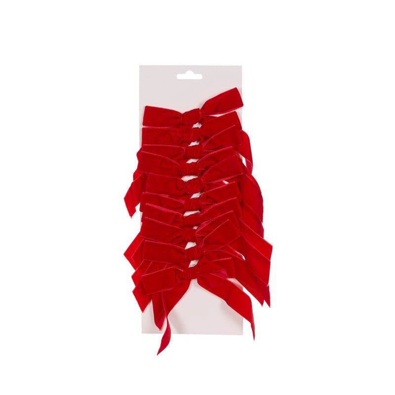 Red Velvet Bows - Pack of 10 - My Christmas