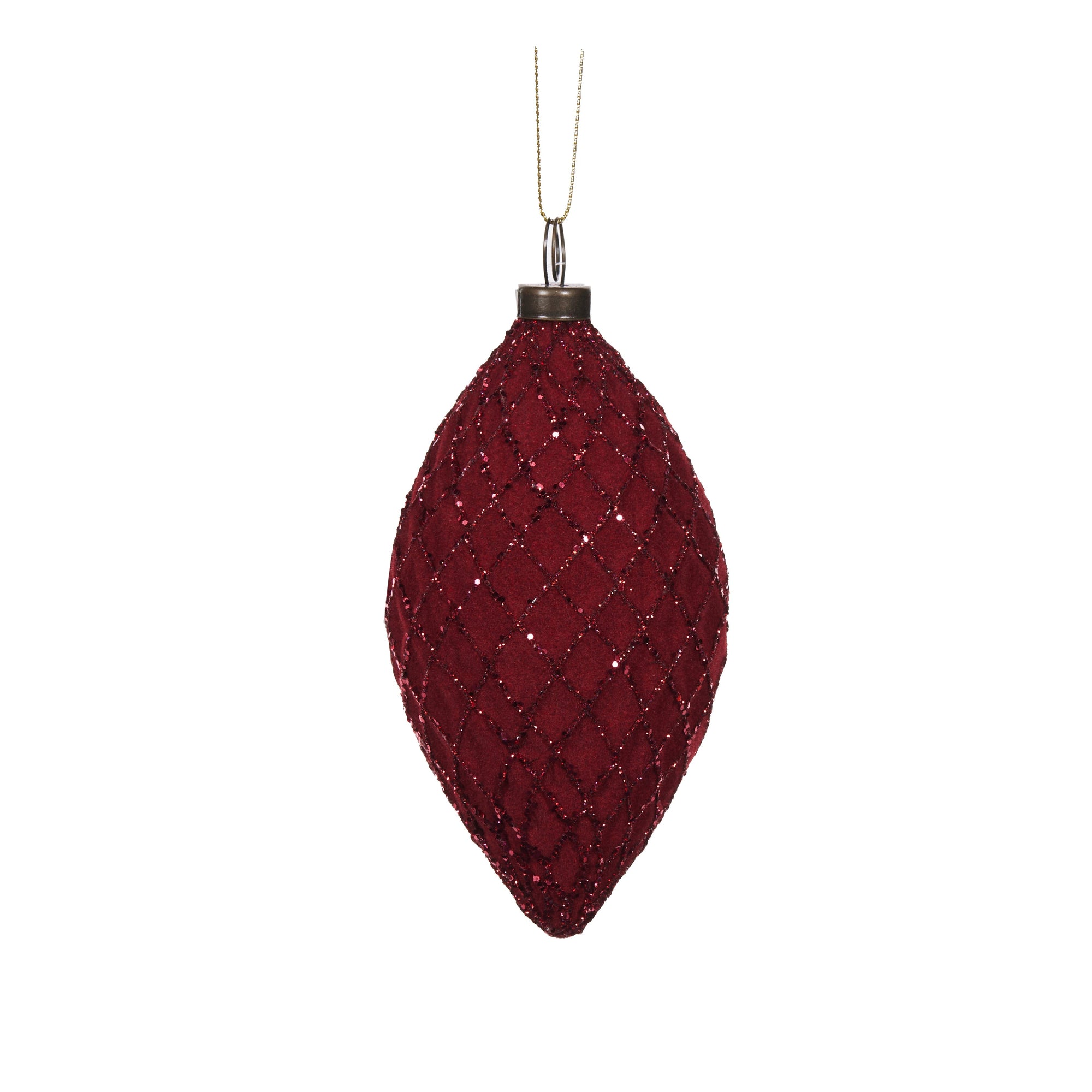 Red Velvet Lattice Drop Bauble - My Christmas