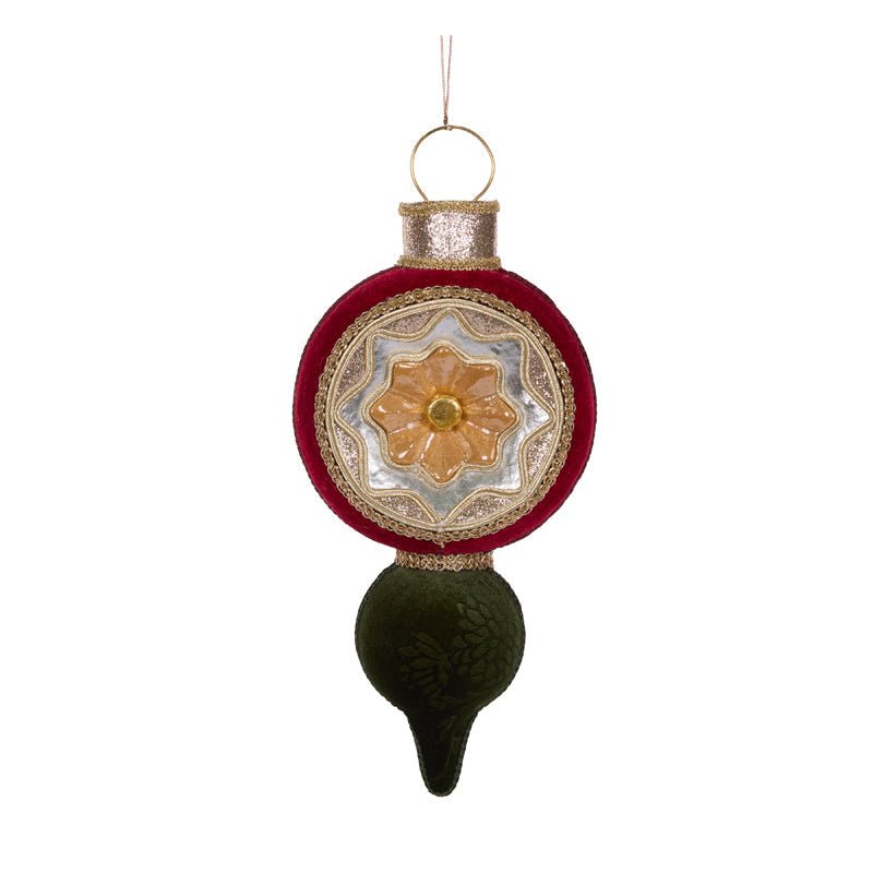 Red Velvet Reflector Finial - My Christmas