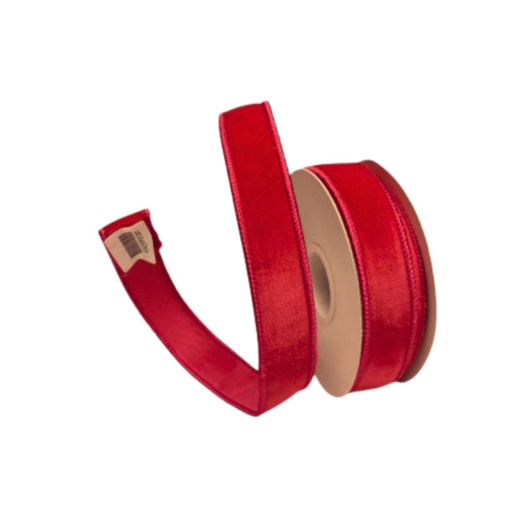 Red Velvet Ribbon - 25mm - My Christmas