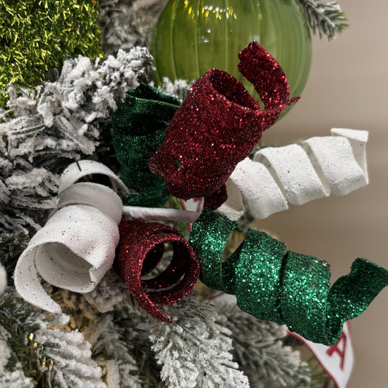 Red, White and Green Curl Pick - My Christmas