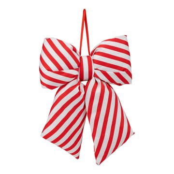 Red & White Striped Bow - 30cm - My Christmas