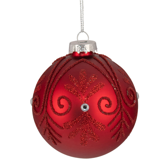 Red with Silver Diamonte Bauble - My Christmas
