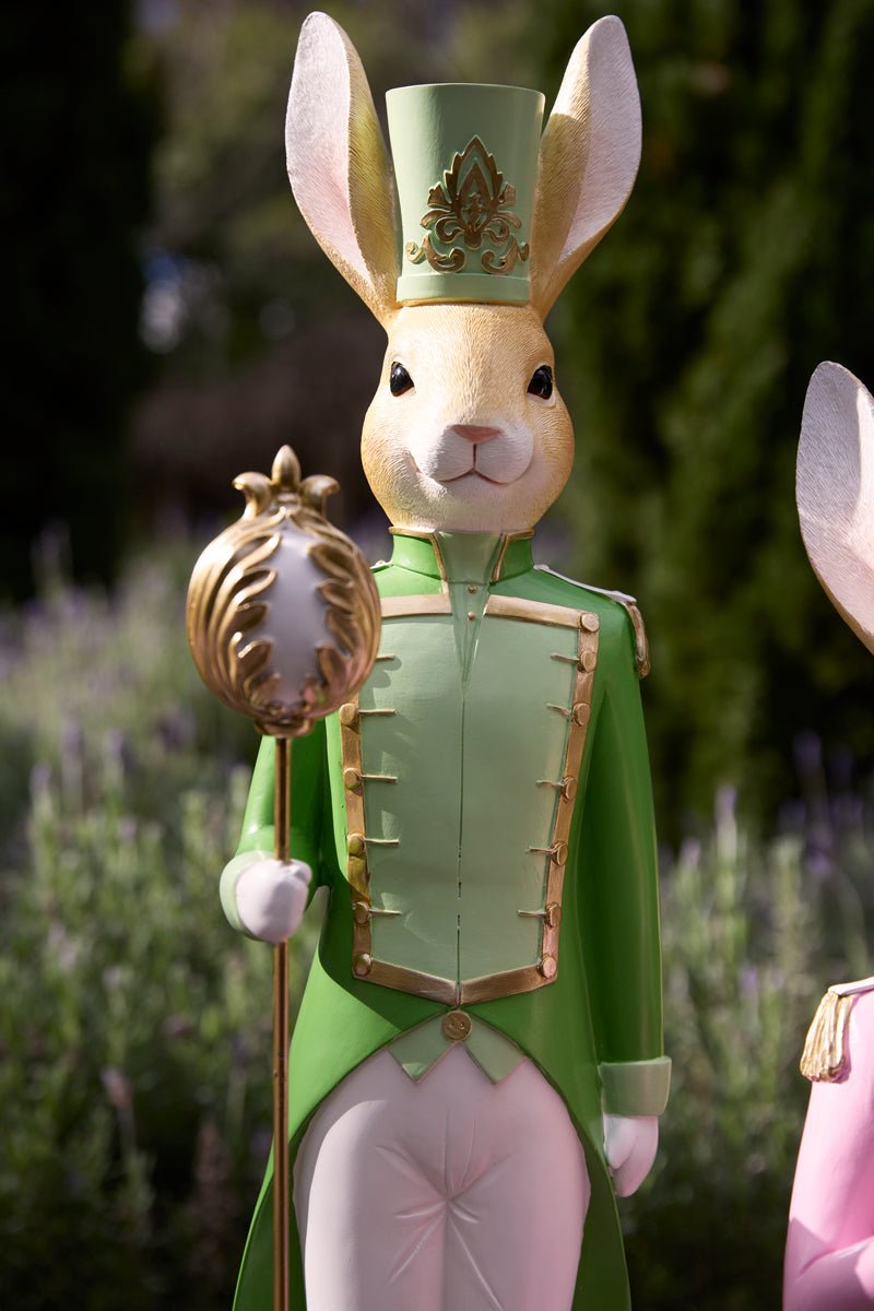 Regal Rabbit Nutcracker with Egg Staff - My Christmas