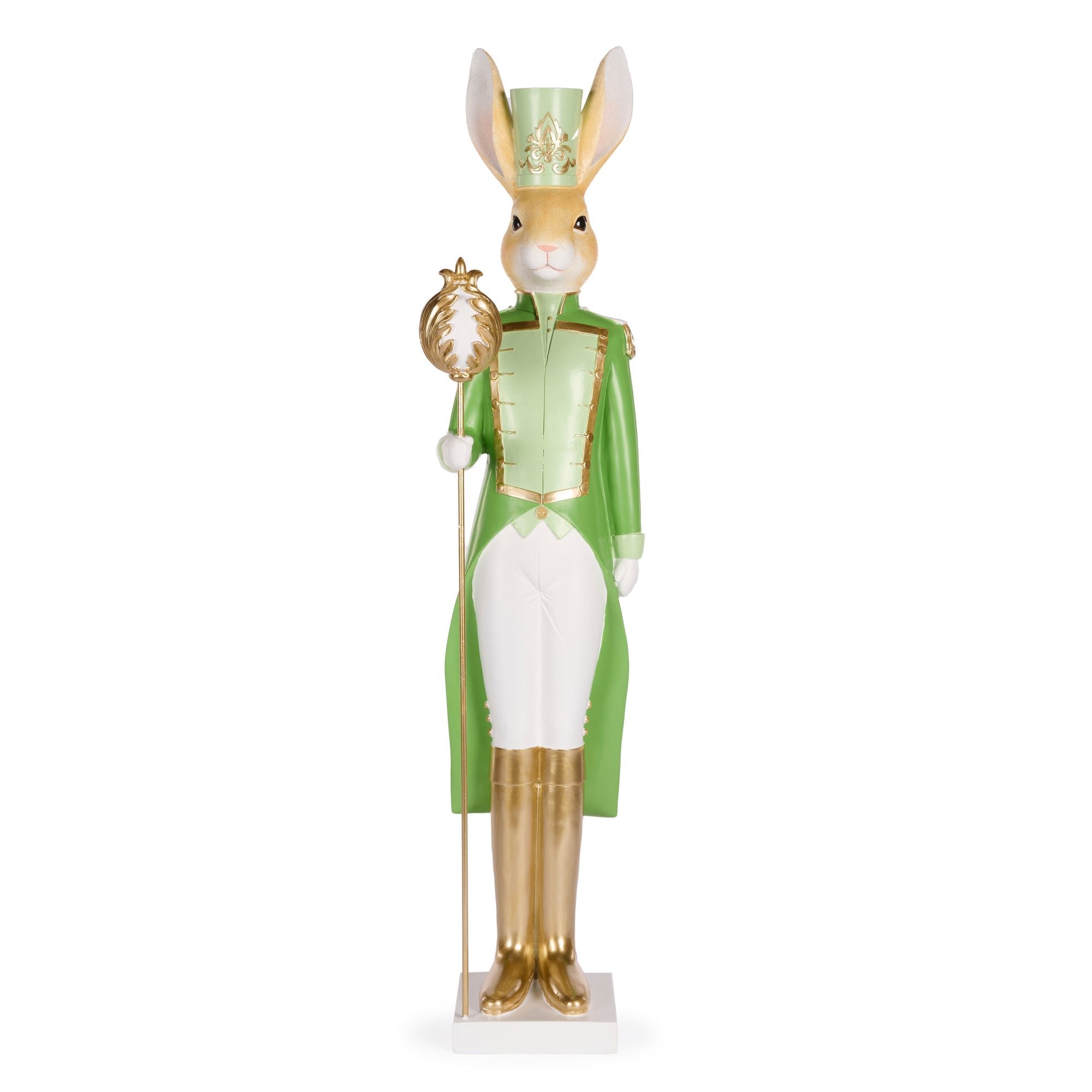 Regal Rabbit Nutcracker with Egg Staff - My Christmas