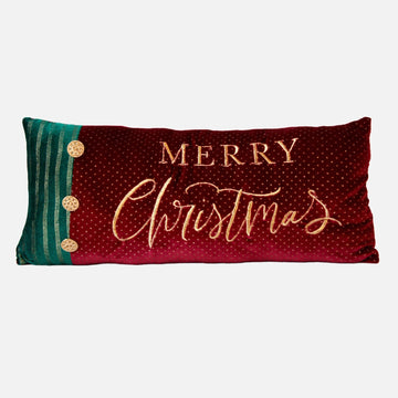 Regal Red and Green Christmas Cushion - My Christmas