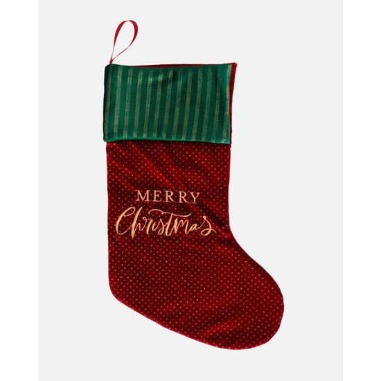 Regal Red and Green Christmas Stocking - My Christmas