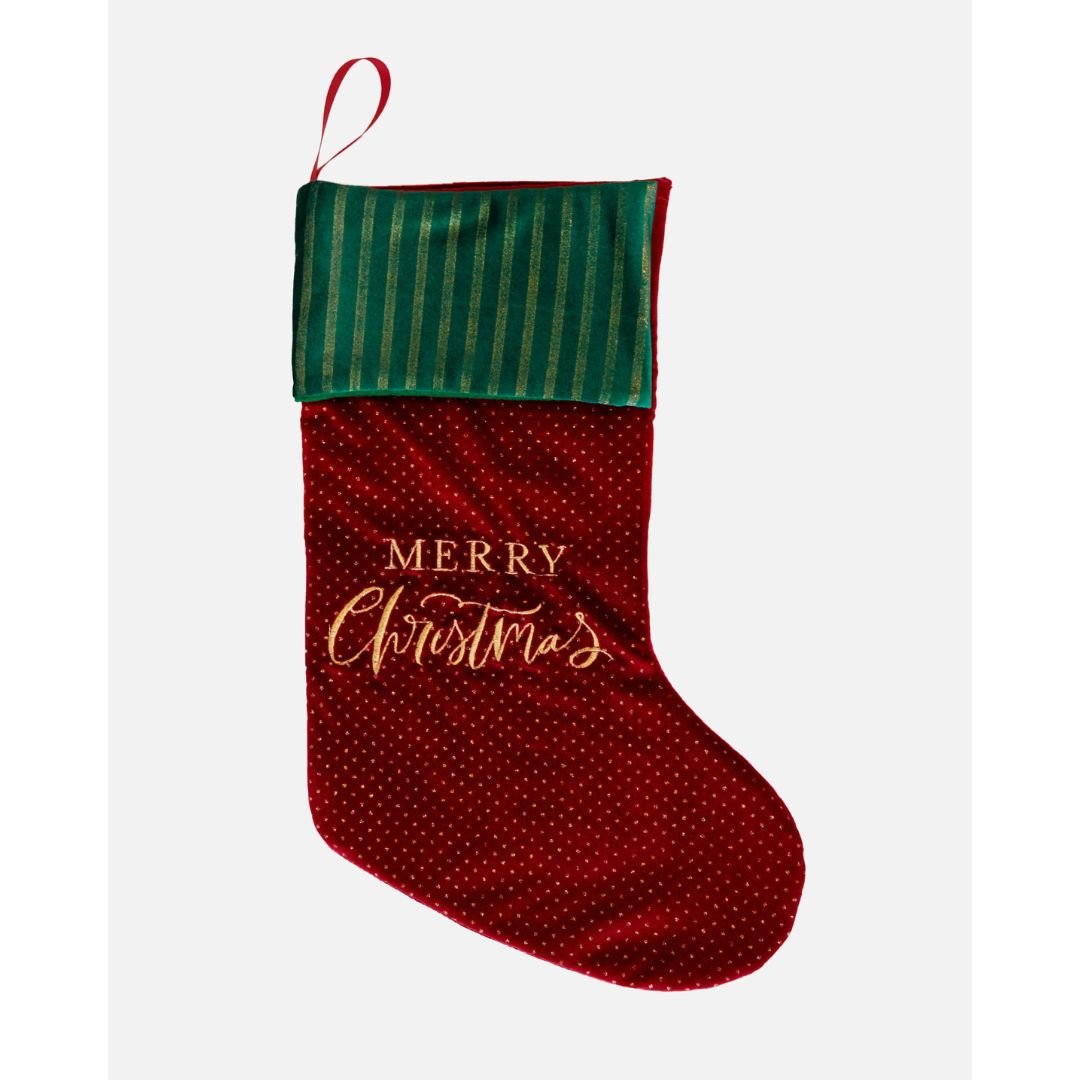 Regal Red and Green Christmas Stocking - My Christmas
