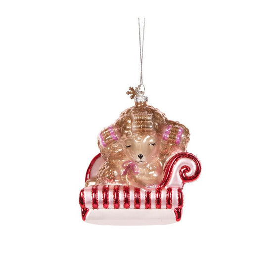 Relaxing Roller Poodle Ornament - My Christmas