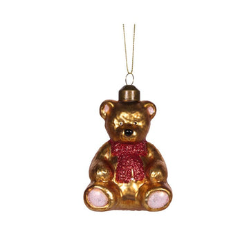 Retro Bear with Bow Ornament - My Christmas