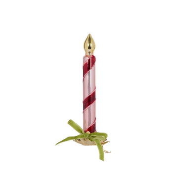 Retro Clip Candle with Green Bow - My Christmas