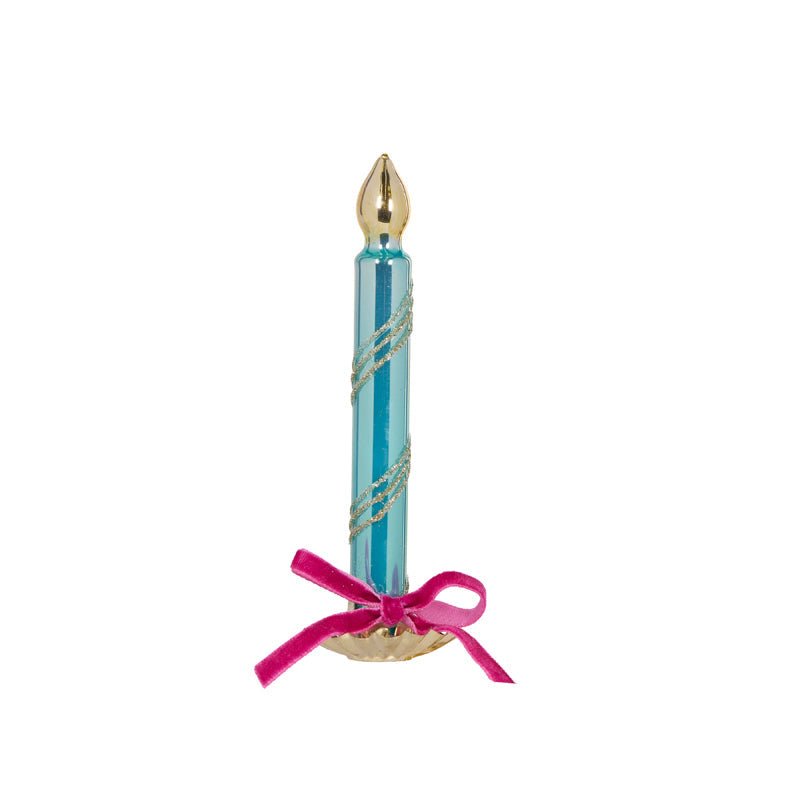 Retro Clip Candle with Pink Bow - My Christmas