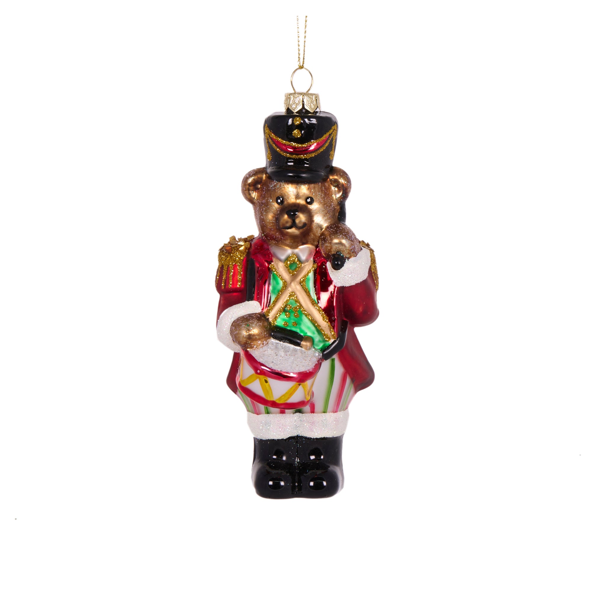 Retro Drumming Bear Ornament - My Christmas