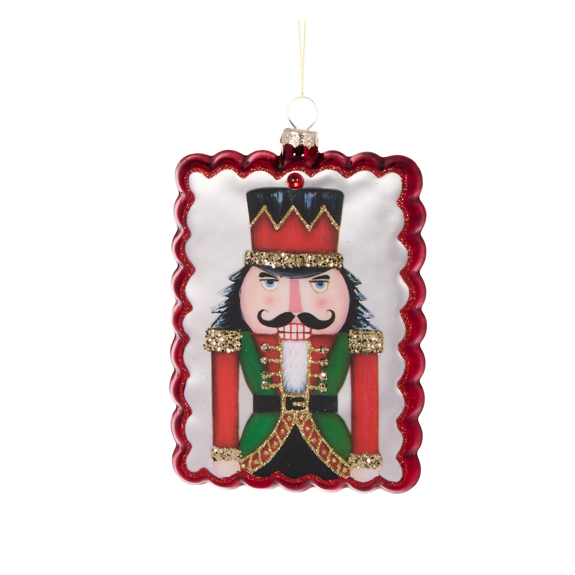 Retro Red Nutcracker Post Card Ornament - My Christmas